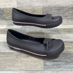 Crocs Ballet Flats Women’s 8 Brown Mary Jane Crocband Espresso Shoes